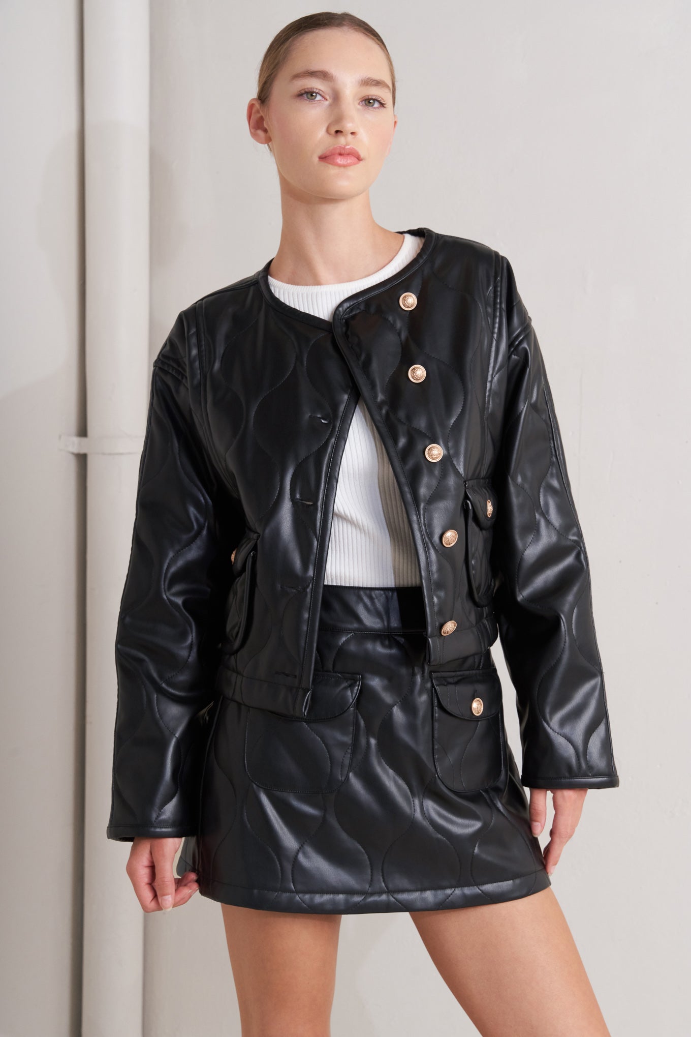 MOTO CHIC FAUX LEATHER SKORT Flying Tomato